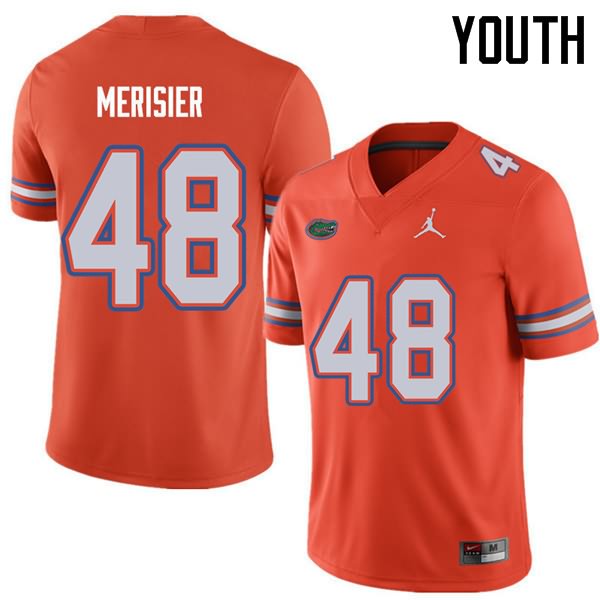 NCAA Florida Gators Edwitch Merisier Youth #48 Jordan Brand Orange Stitched Authentic College Football Jersey YMN6664HA